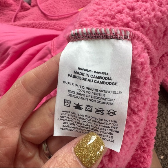 Nike Fleece Pullover Hoodie Warm Playful Pink Oversized Fuzzy Sweatshirt M - Picture 6 of 8